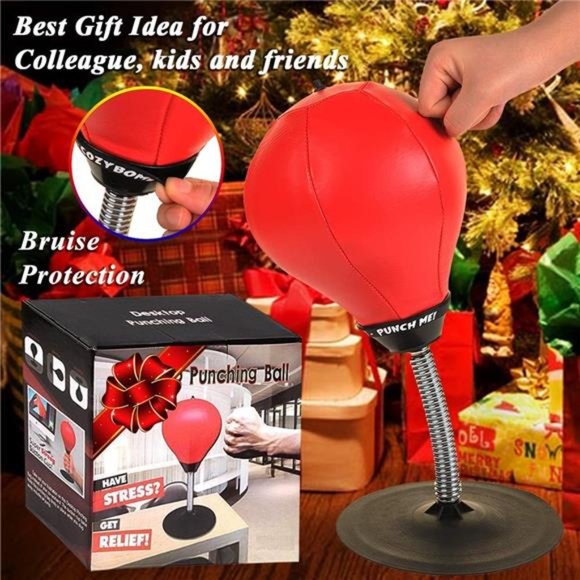 Desktop Punching Bag Gag Gifts for him - Stress Buster Relief Free Standing Desk - Picture 2 of 7